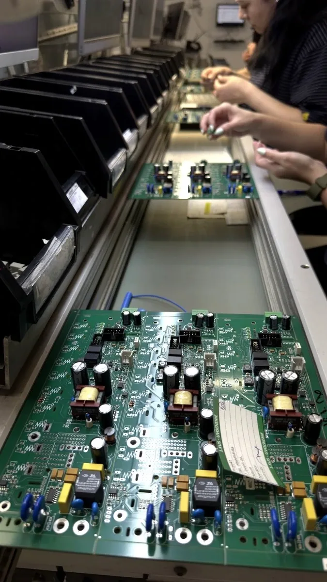 Finished PCB assemblies after SMT and THT production at SGS Technologies